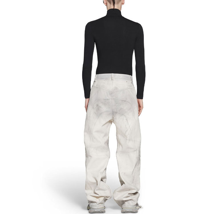 Purchase Balenciaga SS24 Seluar Putih Potongan Lurus Mid-Rise Gaya Santai. 747080TOS149012