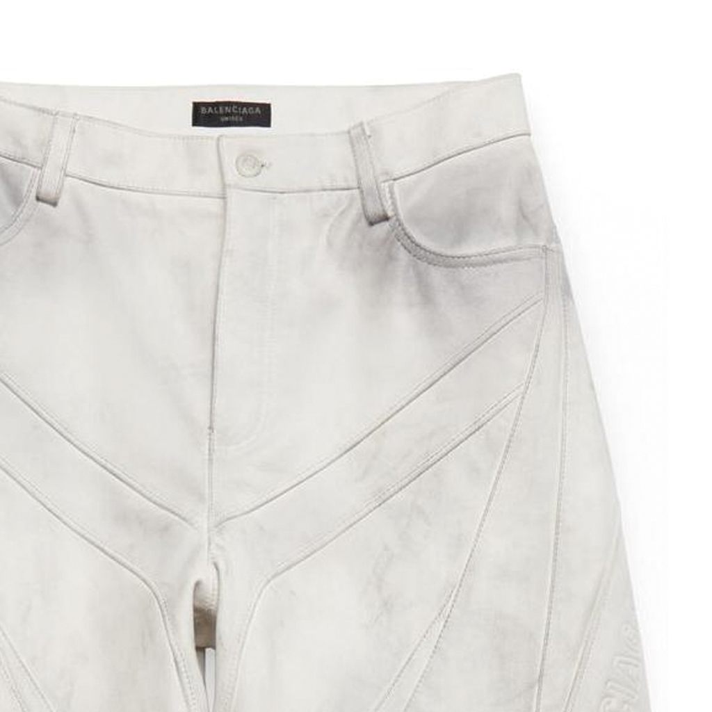 Cheap Balenciaga SS24 Seluar Putih Potongan Lurus Mid-Rise Gaya Santai. 747080TOS149012
