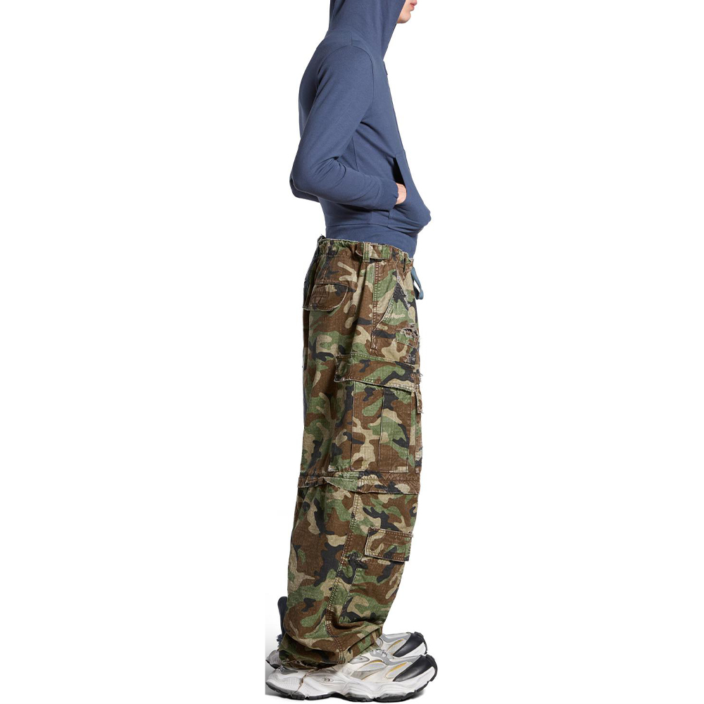 Sizing バレンシアガ SS24 ユニセックス ダメージ カモフラージュ プリント ジーンズ - ダークブルー 786645TQW562966