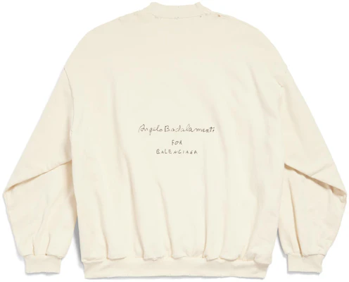 巴黎世家 SS24 仿舊字母印花米色長袖圓領衛衣 699212TMVO69069 Lookbook 巴黎世家 SS24 仿舊字母印花米色長袖圓領衛衣 699212TMVO69069