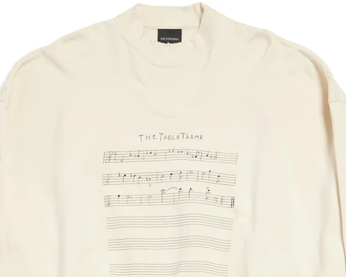 巴黎世家 SS24 仿舊字母印花米色長袖圓領衛衣 699212TMVO69069 Shop 巴黎世家 SS24 仿舊字母印花米色長袖圓領衛衣 699212TMVO69069