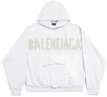 Balenciaga SS24 Distressed Letter Print Hoodie Unisex Oversized Fit. 744441TOVB19000 Balenciaga SS24 Distressed Letter Print Hoodie Unisex Oversized Fit. 744441TOVB19000