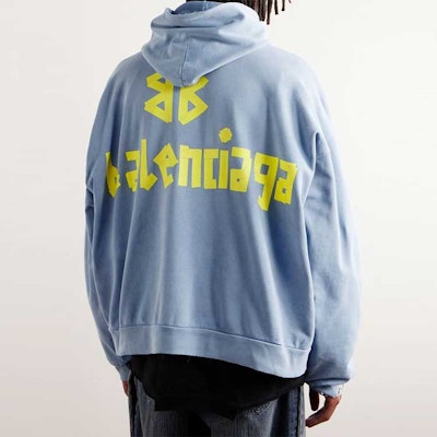 巴黎世家 SS24 做旧字母印花连帽衫 男女同款宽松版型 744441TOVB19000 4