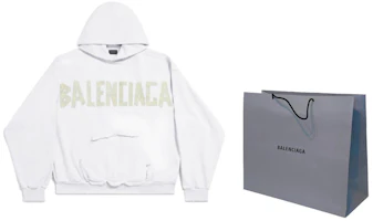 Shop Balenciaga SS24 Distressed Letter Print Hoodie Unisex Oversized Fit. 744441TOVB19000