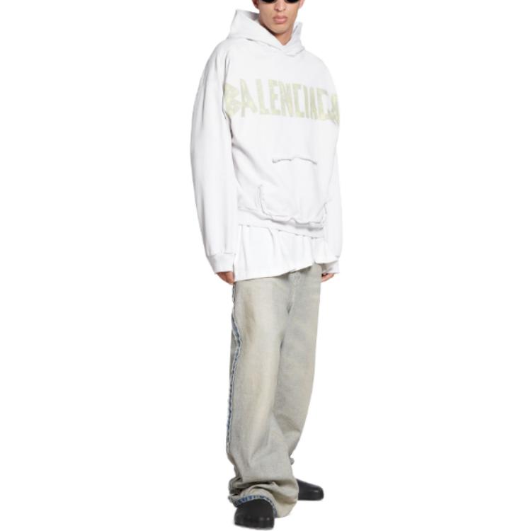 Purchase 巴黎世家 SS24 做旧字母印花连帽衫 男女同款宽松版型 744441TOVB19000