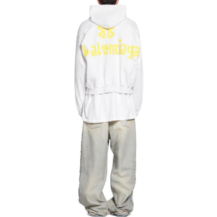 Details for 巴黎世家 SS24 做旧字母印花连帽衫 男女同款宽松版型 744441TOVB19000