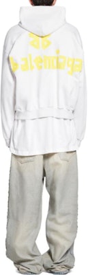 巴黎世家 SS24 做旧字母印花连帽衫 男女同款宽松版型 744441TOVB19000 Details for 巴黎世家 SS24 做旧字母印花连帽衫 男女同款宽松版型 744441TOVB19000