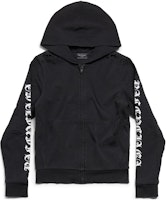Balenciaga SS24 Gothic Type Black Hoodie Unisex Slim Fit Zipper Sweatshirt. 787359TQVJ51569 Balenciaga SS24 Gothic Type Black Hoodie Unisex Slim Fit Zipper Sweatshirt. 787359TQVJ51569