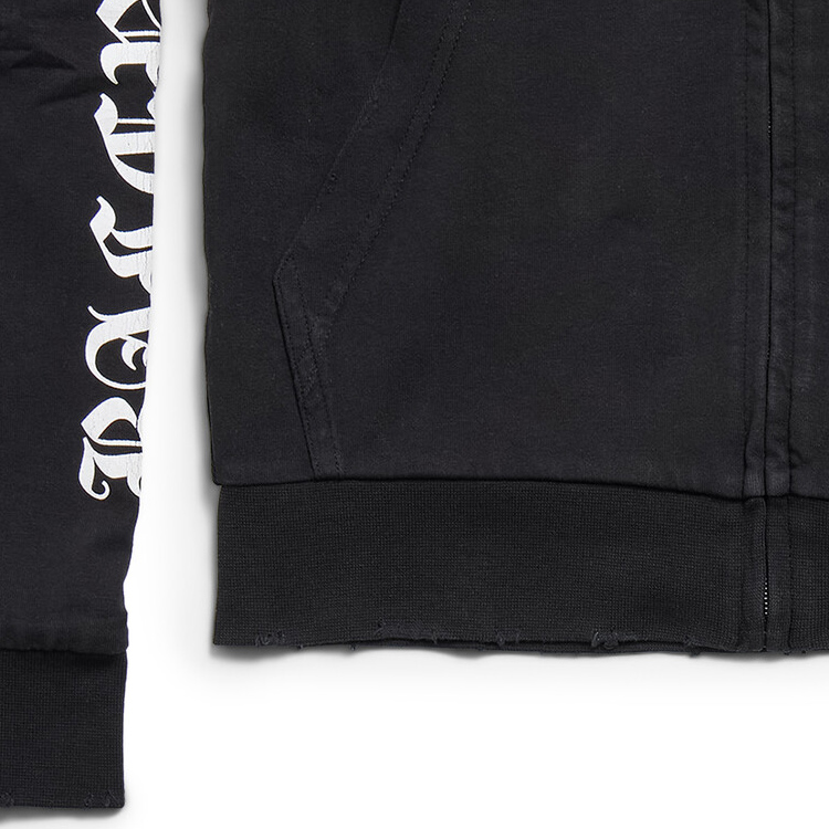 Details for 巴黎世家SS24哥特字母修身拉链连帽衫男女款黑色卫衣. 787359TQVJ51569