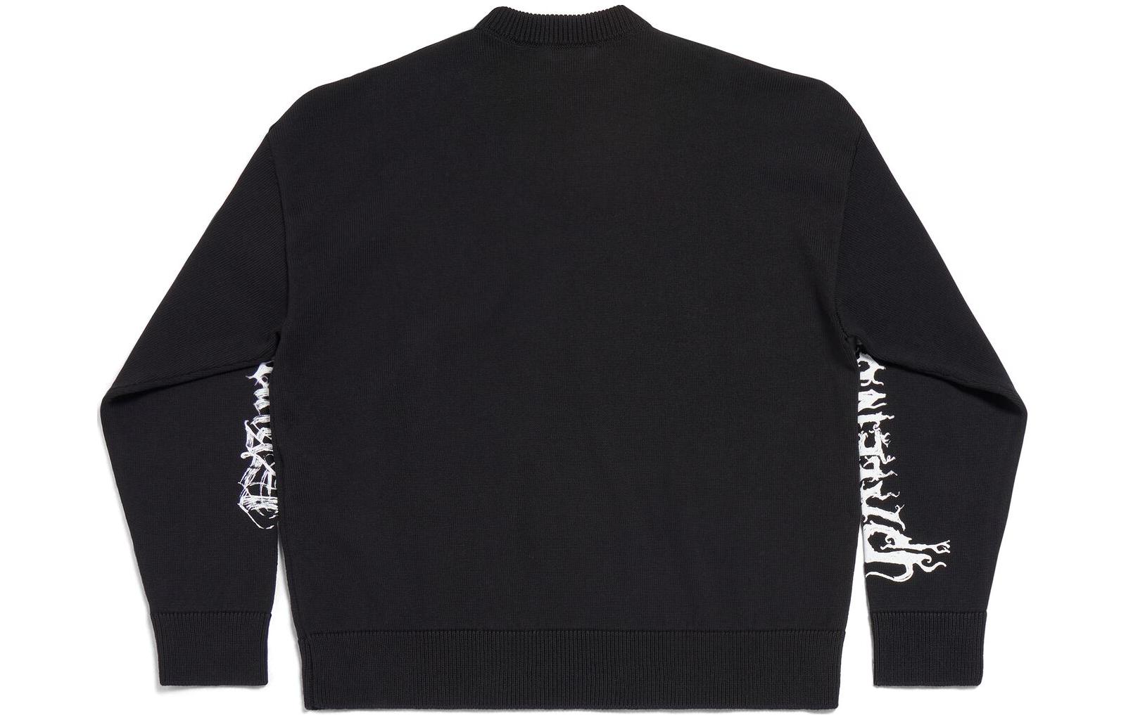 Balenciaga SS24 Graffiti Print Knit Pullover Unisex Black Sweater. 773301T33001000 圖 3