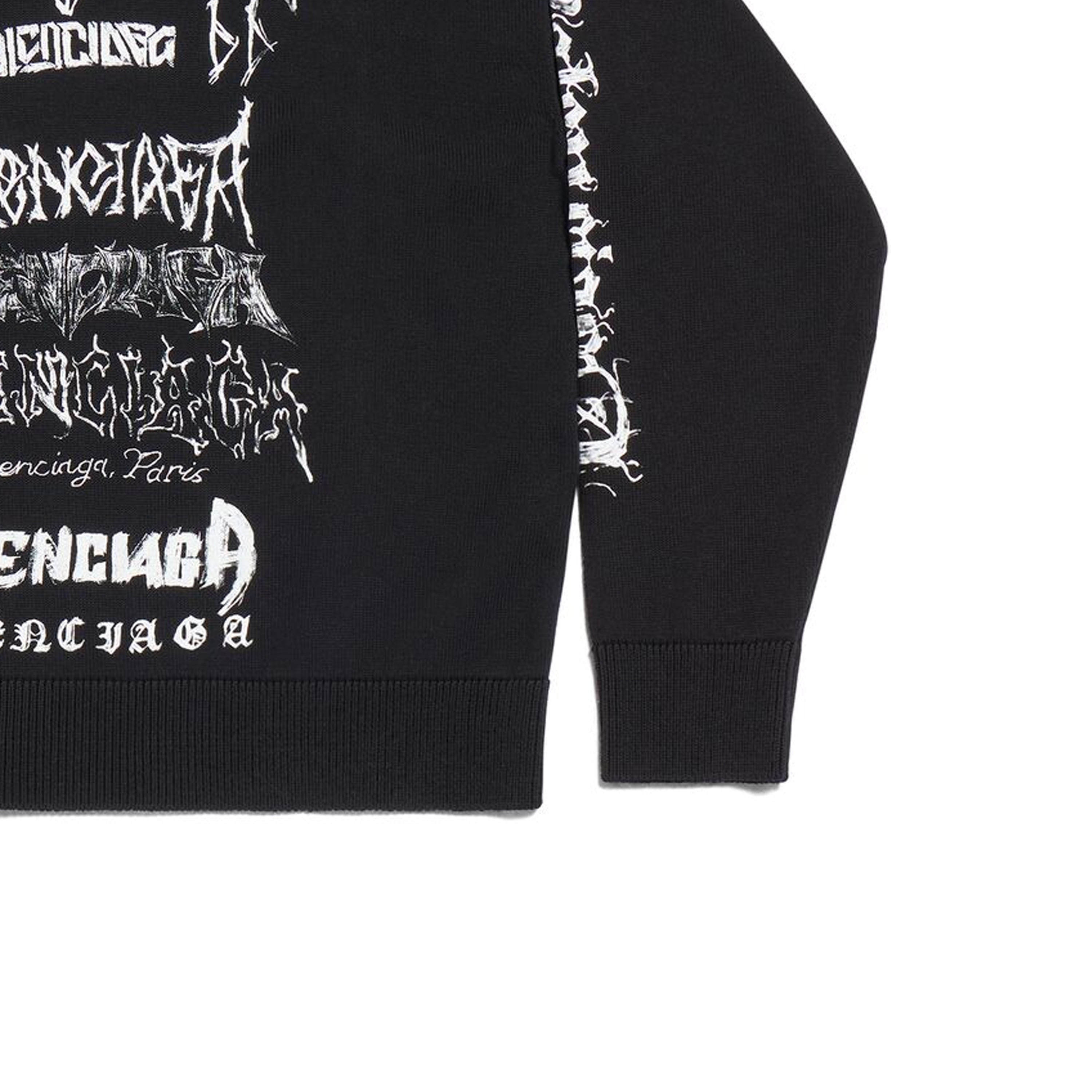 Balenciaga SS24 Graffiti Print Knit Pullover Unisex Black Sweater. 773301T33001000 圖 8