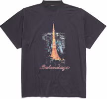 Order 巴黎世家 SS24 圖案印花黑色寬鬆版型圓領T恤 787349TQV751083