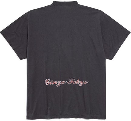 Balenciaga SS24 Camiseta Gráfica Oversize Negra de Cuello Redondo Ajuste Suelto 787349TQV751083 Lookbook Balenciaga SS24 Camiseta Gráfica Oversize Negra de Cuello Redondo Ajuste Suelto 787349TQV751083