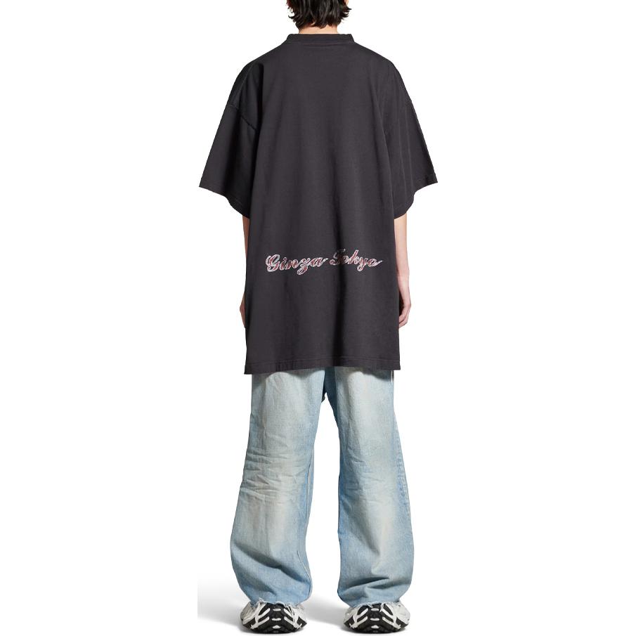 Purchase Balenciaga SS24 Camiseta Gráfica Oversize Negra de Cuello Redondo Ajuste Suelto 787349TQV751083