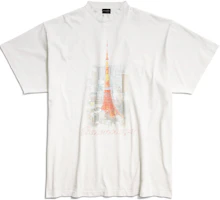 Balenciaga SS24 Graphic Print Oversized T-Shirt White Mens Casual Tee 787349TQV759016 Balenciaga SS24 Graphic Print Oversized T-Shirt White Mens Casual Tee 787349TQV759016