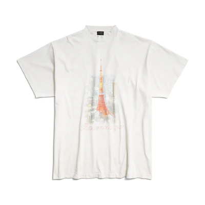 Balenciaga SS24 Graphic Print Oversized T-Shirt White Mens Casual Tee 787349TQV759016