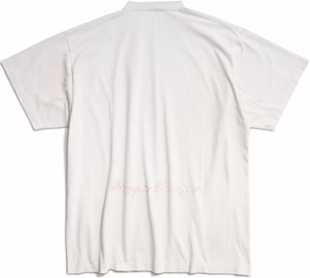 Balenciaga SS24 Baju-T Grafik Putih Lelaki Kasual Oversized. 787349TQV759016 Lookbook Balenciaga SS24 Baju-T Grafik Putih Lelaki Kasual Oversized. 787349TQV759016