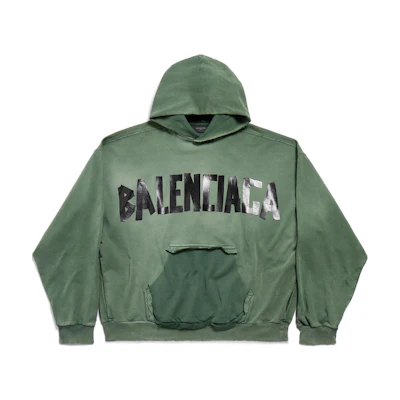 Balenciaga SS24 Green Logo Print Oversized Hoodie Fashion 744441TQVQ93004