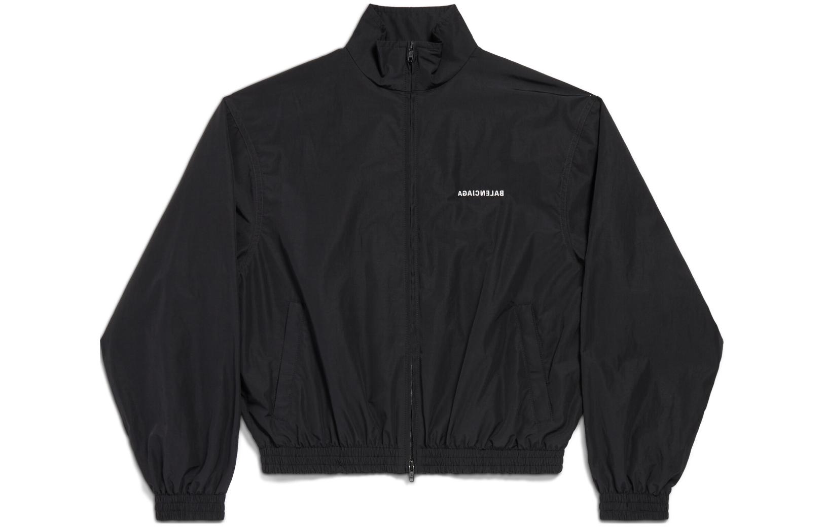 Balenciaga SS24 High-Neck Zip Jacket Unisex Regular Fit Black 790745TPQ381000