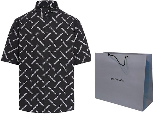 巴黎世家 SS24 字母Logo印花單排扣長袖襯衫 黑色 男款 681702TPLA41070 Shop 巴黎世家 SS24 字母Logo印花單排扣長袖襯衫 黑色 男款 681702TPLA41070