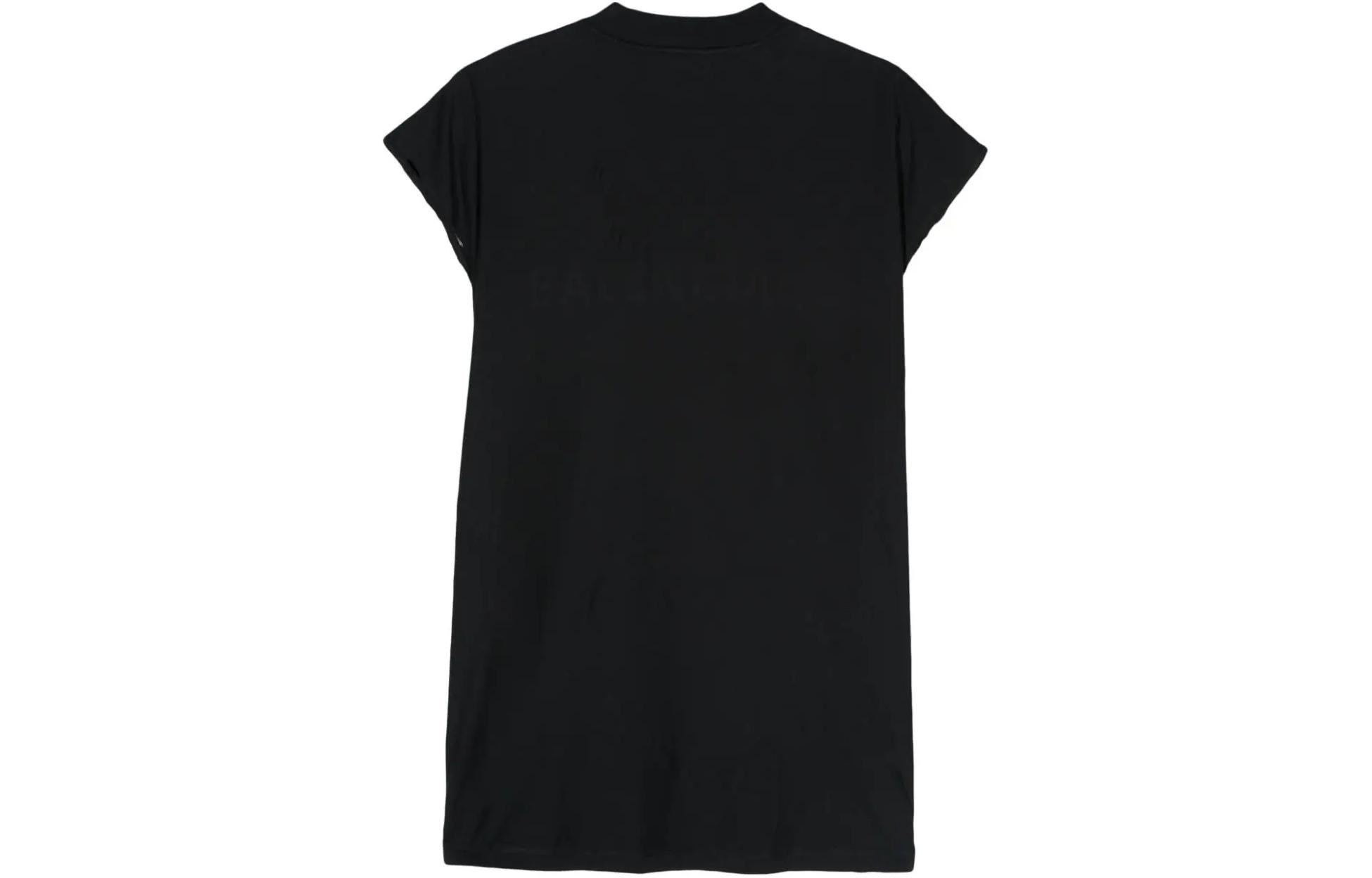 Lookbook Balenciaga SS24 Letter Logo Print Unisex Black Crewneck T-Shirt Regular Fit 790352TQVJ41569