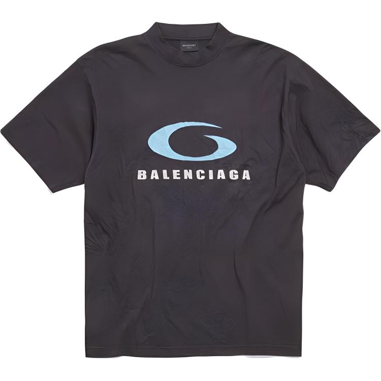 Order Balenciaga SS24 字母LOGO印花男女同款T恤 黑藍色 常規版型。 764235TRVC23521