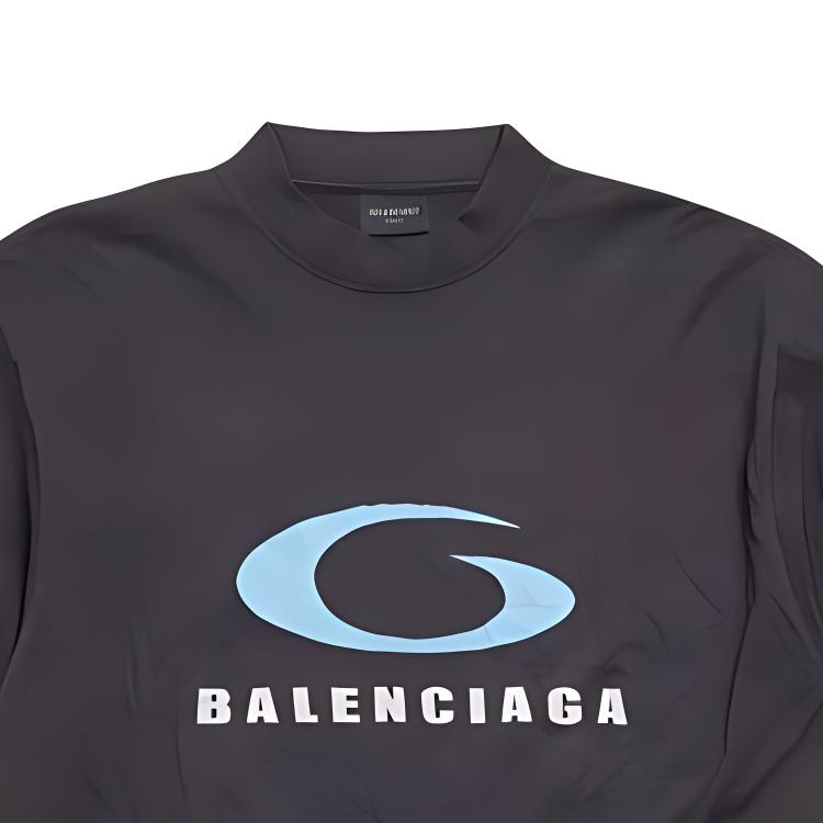 Sizing Balenciaga SS24 字母LOGO印花男女同款T恤 黑藍色 常規版型。 764235TRVC23521