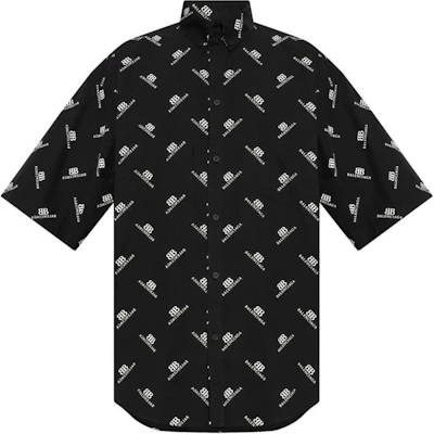 巴黎世家 SS24 字母标志短袖衬衫 常规版型 黑色 681702TQL141070 Order 巴黎世家 SS24 字母标志短袖衬衫 常规版型 黑色 681702TQL141070