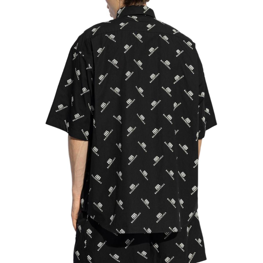 Purchase 巴黎世家 SS24 字母标志短袖衬衫 常规版型 黑色 681702TQL141070