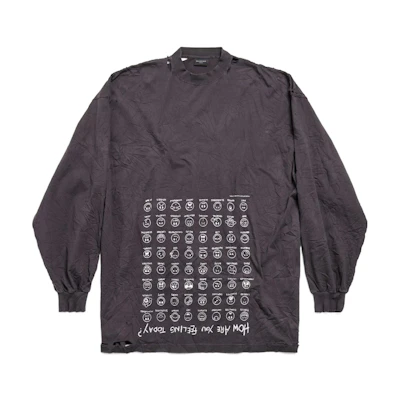 Balenciaga SS24 Letter Print Brown Oversized Long Sleeve Unisex T-Shirt. 796917TRVH79034