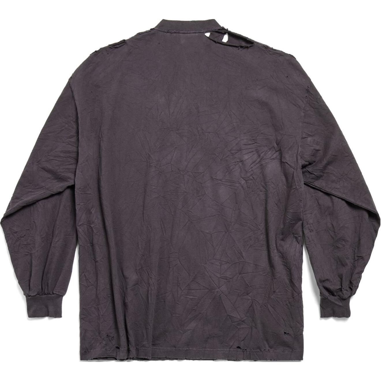 Lookbook Balenciaga SS24 Baju-T Unisex Coklat Cetakan Huruf Lengan Panjang Oversized. 796917TRVH79034