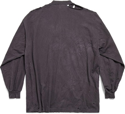 Balenciaga SS24 Baju-T Unisex Coklat Cetakan Huruf Lengan Panjang Oversized. 796917TRVH79034 Lookbook Balenciaga SS24 Baju-T Unisex Coklat Cetakan Huruf Lengan Panjang Oversized. 796917TRVH79034