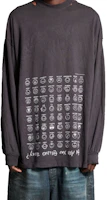 Shop Balenciaga SS24 字母印花棕色寬鬆長袖男女款T恤。 796917TRVH79034