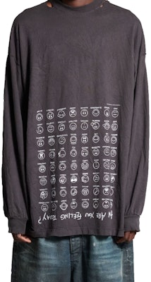 Balenciaga SS24 Baju-T Unisex Coklat Cetakan Huruf Lengan Panjang Oversized. 796917TRVH79034 Shop Balenciaga SS24 Baju-T Unisex Coklat Cetakan Huruf Lengan Panjang Oversized. 796917TRVH79034