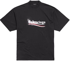 Balenciaga SS24 Letter Print Crewneck T-Shirt Unisex Black Regular Fit. 764235TQVI51569 Balenciaga SS24 Letter Print Crewneck T-Shirt Unisex Black Regular Fit. 764235TQVI51569