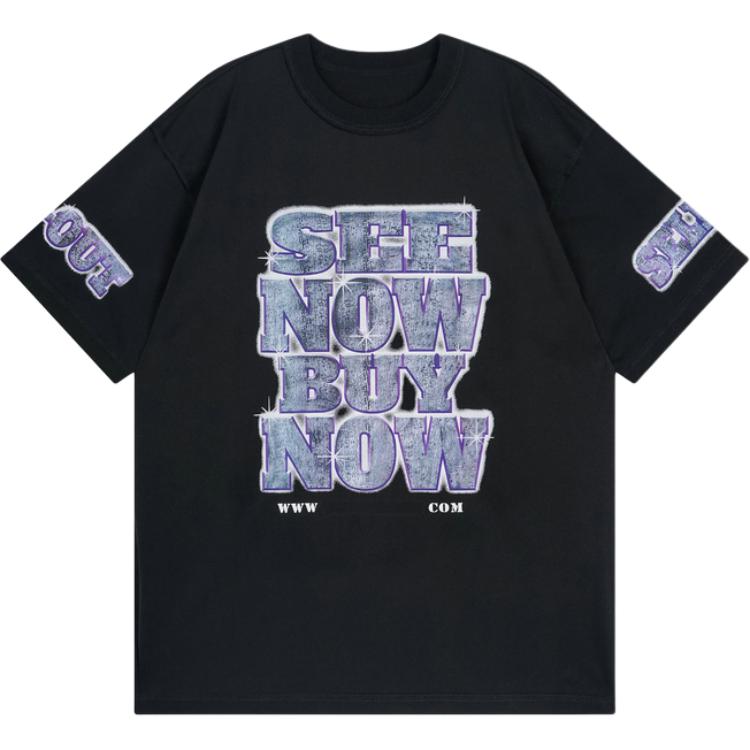 Balenciaga SS24 Letter Print Distressed Oversized T-Shirt Unisex Black 787358TQVE81083