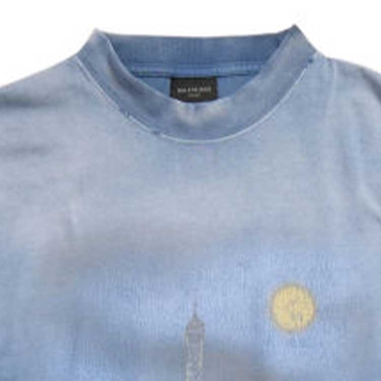 Sizing Balenciaga SS24 字母印花做舊寬鬆男女款藍色T恤 739028TQVO14530