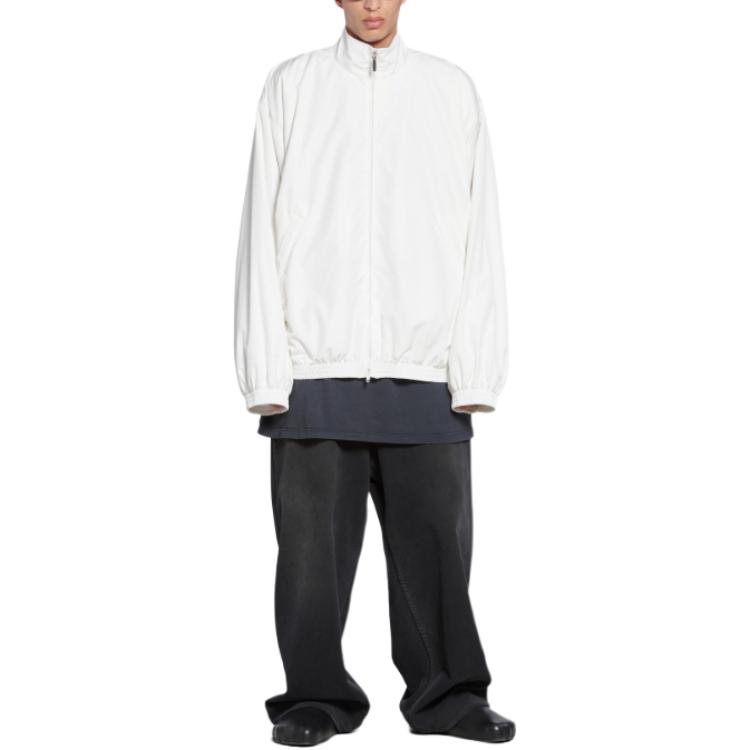 Shop バレンシアガ SS24 レタープリント ハイネック ジップアップ ルーズジャケット ユニセックス 773063TNQ251000