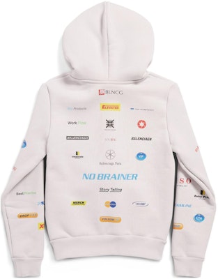 巴黎世家SS24字母印花连帽衫男女同款修身款米白色 788243TQVH69016 Lookbook 巴黎世家SS24字母印花连帽衫男女同款修身款米白色 788243TQVH69016