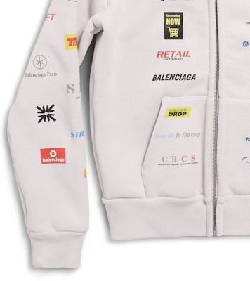 巴黎世家SS24字母印花连帽衫男女同款修身款米白色 788243TQVH69016 Sizing 巴黎世家SS24字母印花连帽衫男女同款修身款米白色 788243TQVH69016