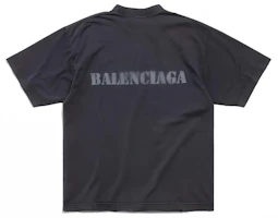 Lookbook Balenciaga SS24 Letter Print Loose Fit Crewneck T-Shirt Black . 764235TQVA31750