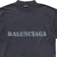 Cheap Balenciaga SS24 Letter Print Loose Fit Crewneck T-Shirt Black . 764235TQVA31750