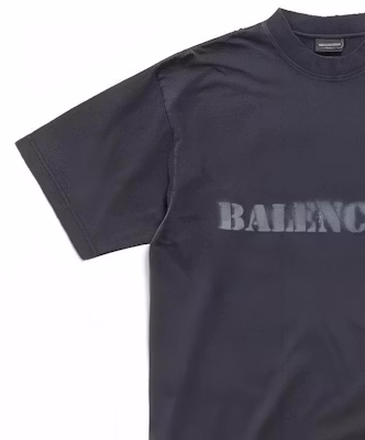 Balenciaga SS24 Kaos Longgar Print Huruf Crewneck Hitam. 764235TQVA31750 1
