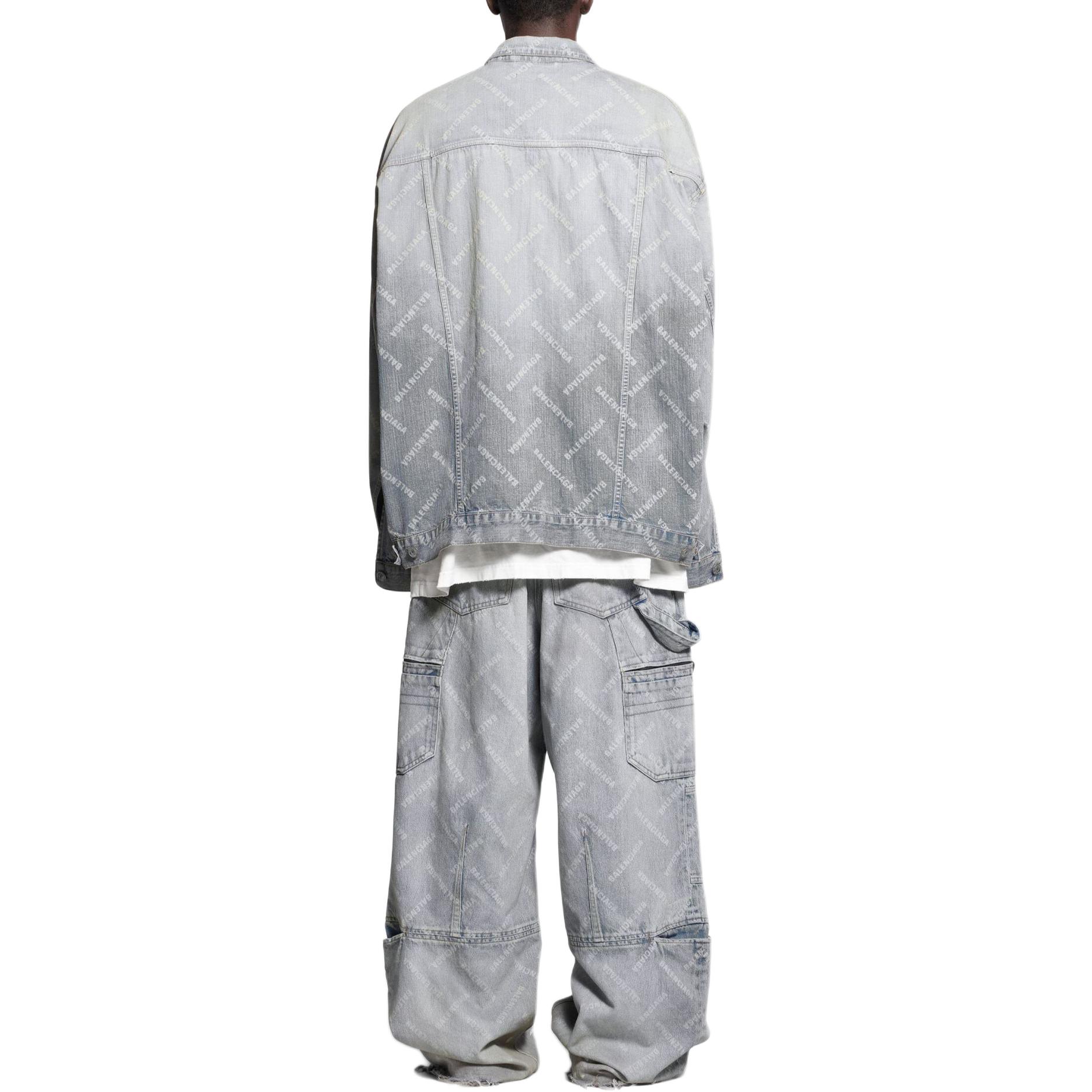 Purchase 巴黎世家SS24字母印花淺藍色中腰寬鬆版牛仔褲男女通用款。 767971TDW144979