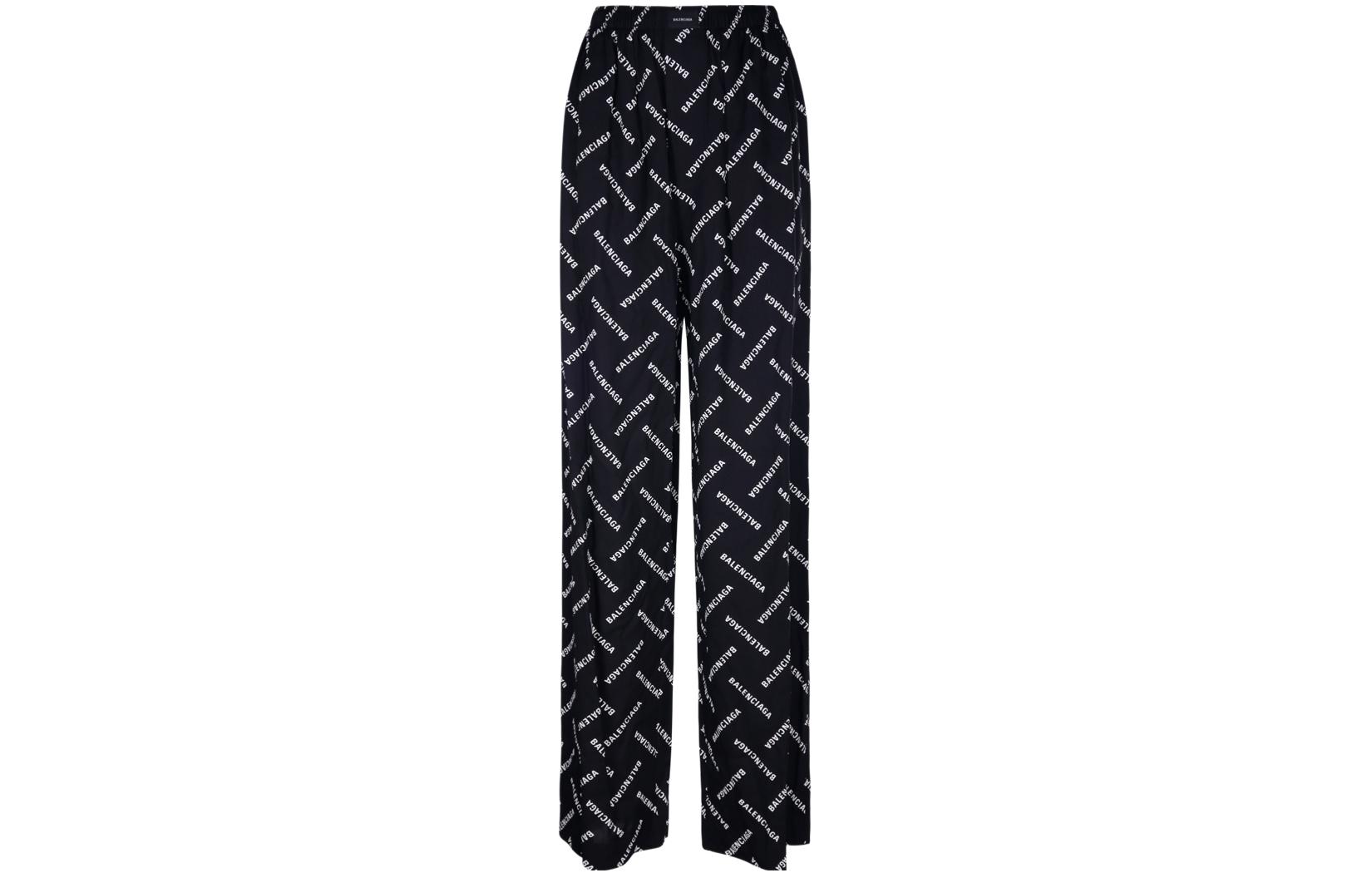 Order 발렌시아가 SS24 레터 프린트 미드 라이즈 스트레이트 팬츠 유니섹스 블랙 659026TPLA51070