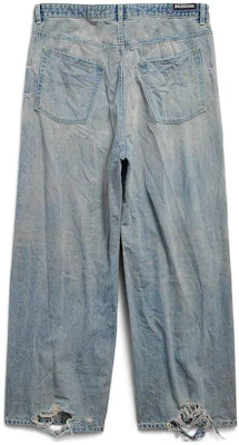 Balenciaga SS24 淺藍色徽標補丁抽繩寬版牛仔褲 男女適穿休閒款 786643TQW556379 Lookbook Balenciaga SS24 淺藍色徽標補丁抽繩寬版牛仔褲 男女適穿休閒款 786643TQW556379