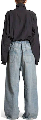 Balenciaga SS24 淺藍色徽標補丁抽繩寬版牛仔褲 男女適穿休閒款 786643TQW556379 Purchase Balenciaga SS24 淺藍色徽標補丁抽繩寬版牛仔褲 男女適穿休閒款 786643TQW556379