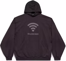 Balenciaga SS24 LO_VE Logo Print Hoodie Unisex Black Oversized Fit. 739024TQVK31576 Balenciaga SS24 LO_VE Logo Print Hoodie Unisex Black Oversized Fit. 739024TQVK31576