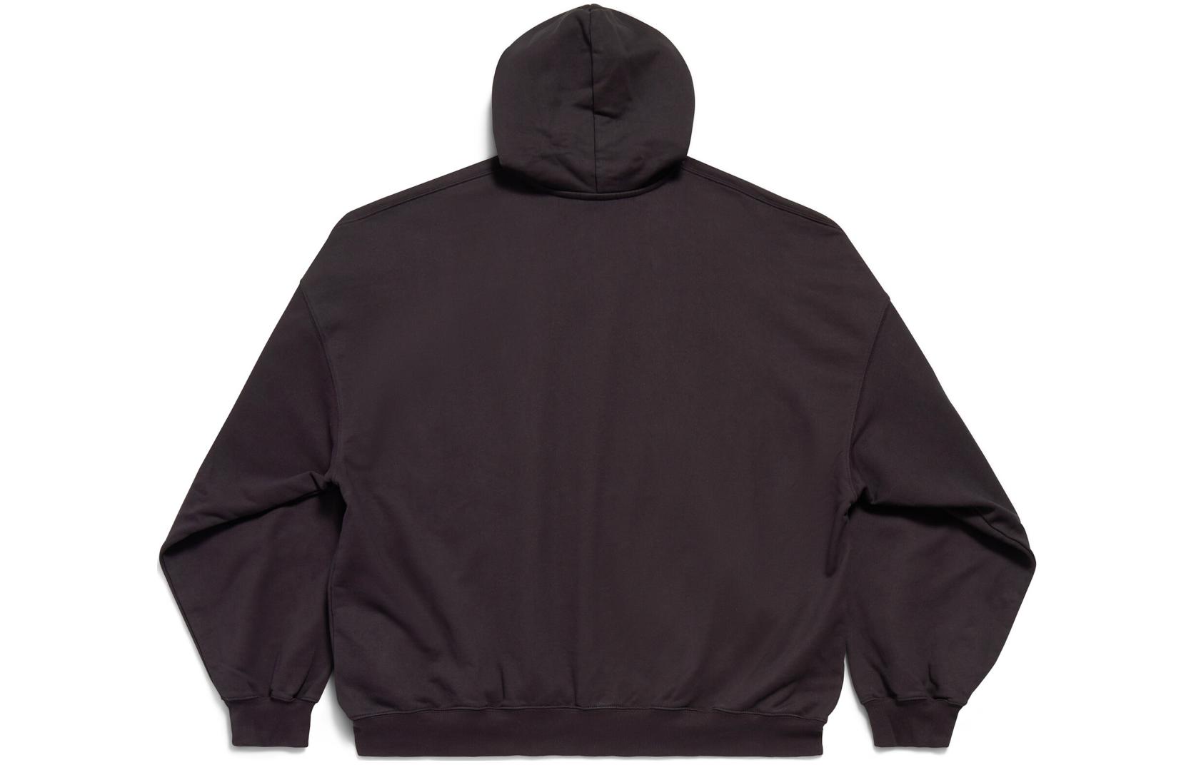 Lookbook 巴黎世家 SS24 LO_VE 字母印花连帽衫 男女同款 黑色宽松版型。 739024TQVK31576