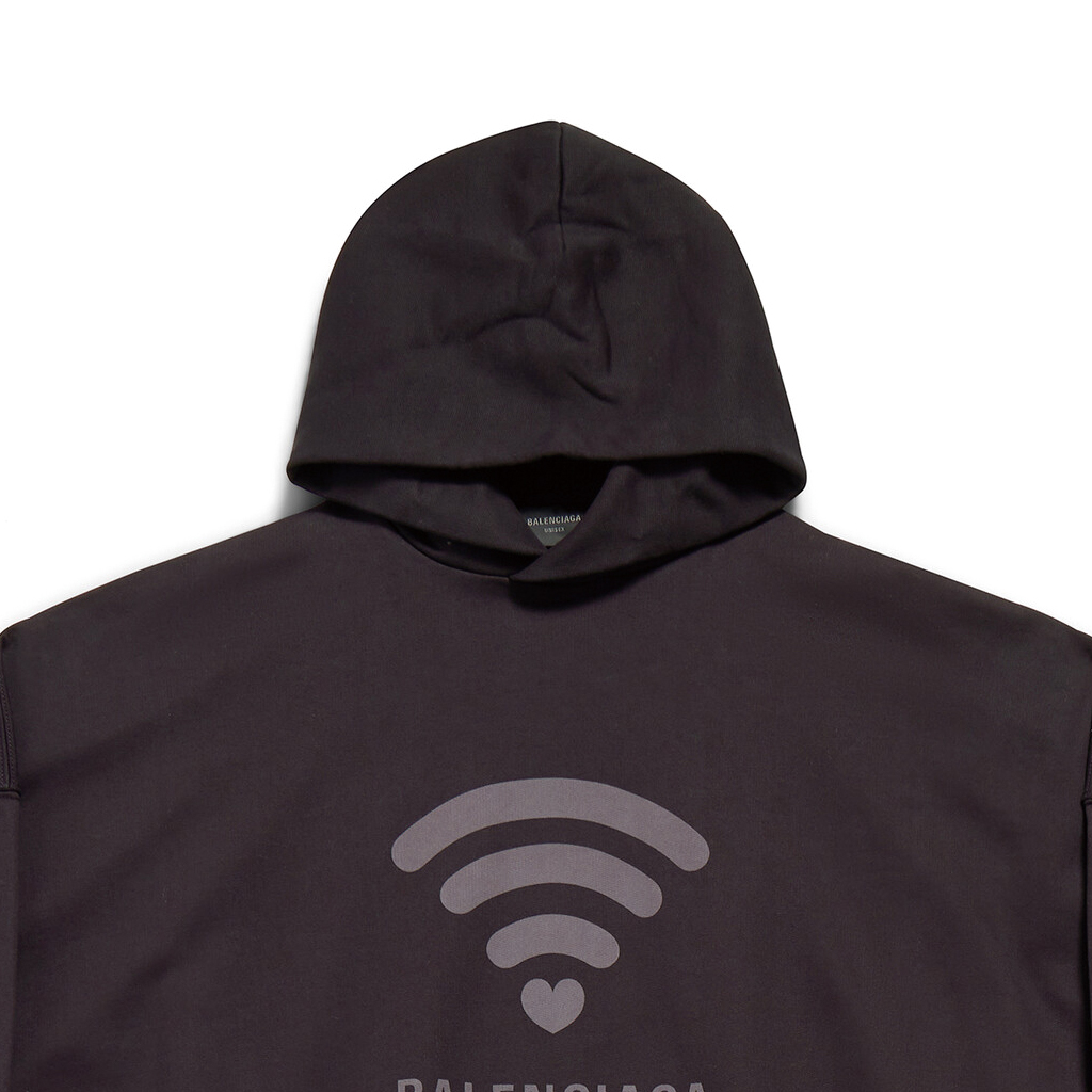 Cheap 巴黎世家 SS24 LO_VE 字母印花连帽衫 男女同款 黑色宽松版型。 739024TQVK31576